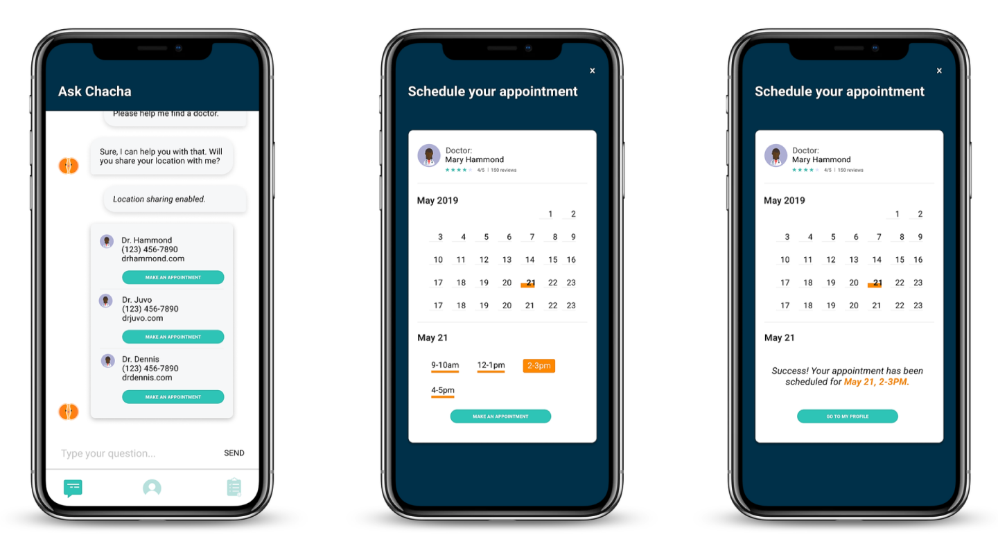 Chacha appointment scheduler UI