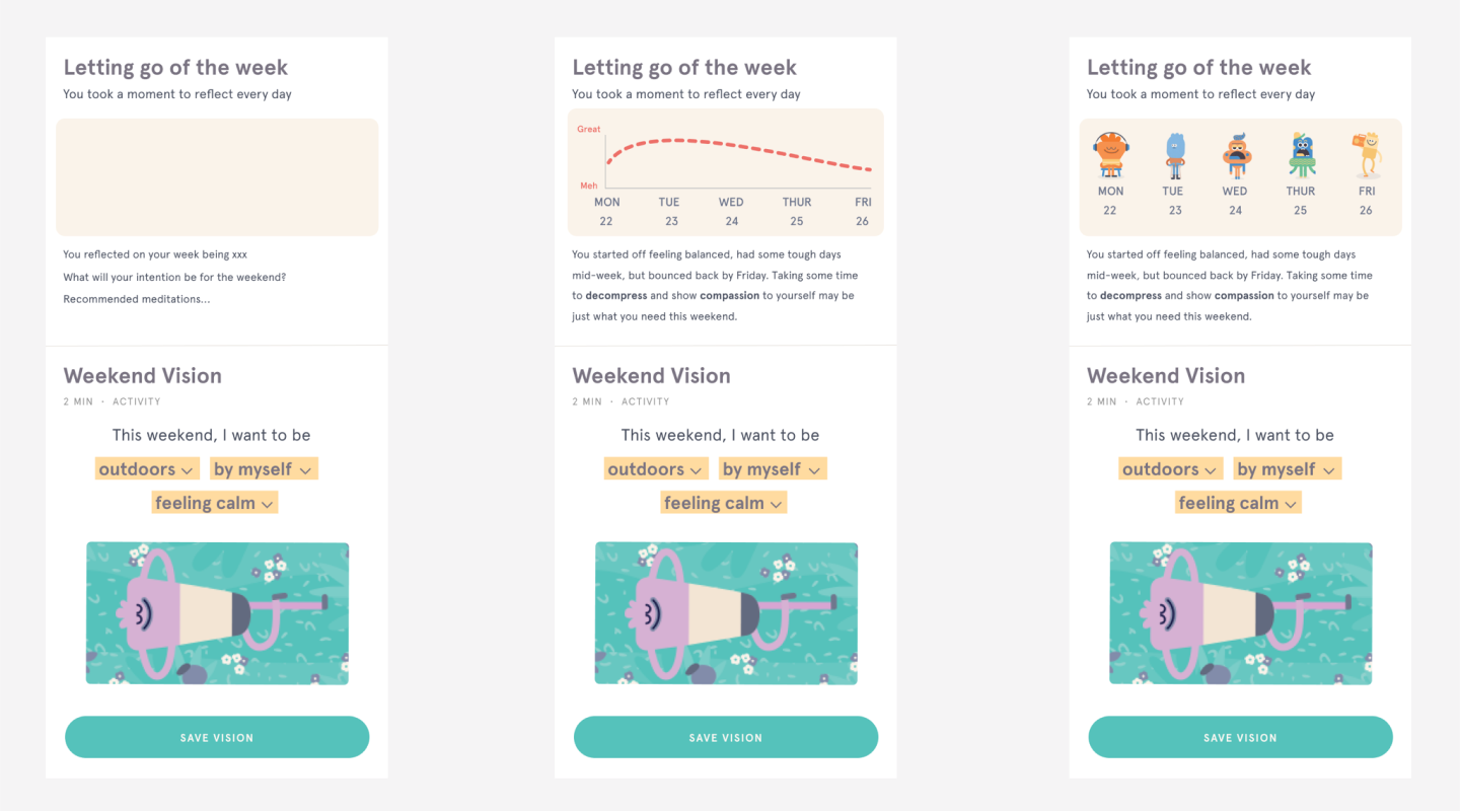 Image of letting go of the week UI