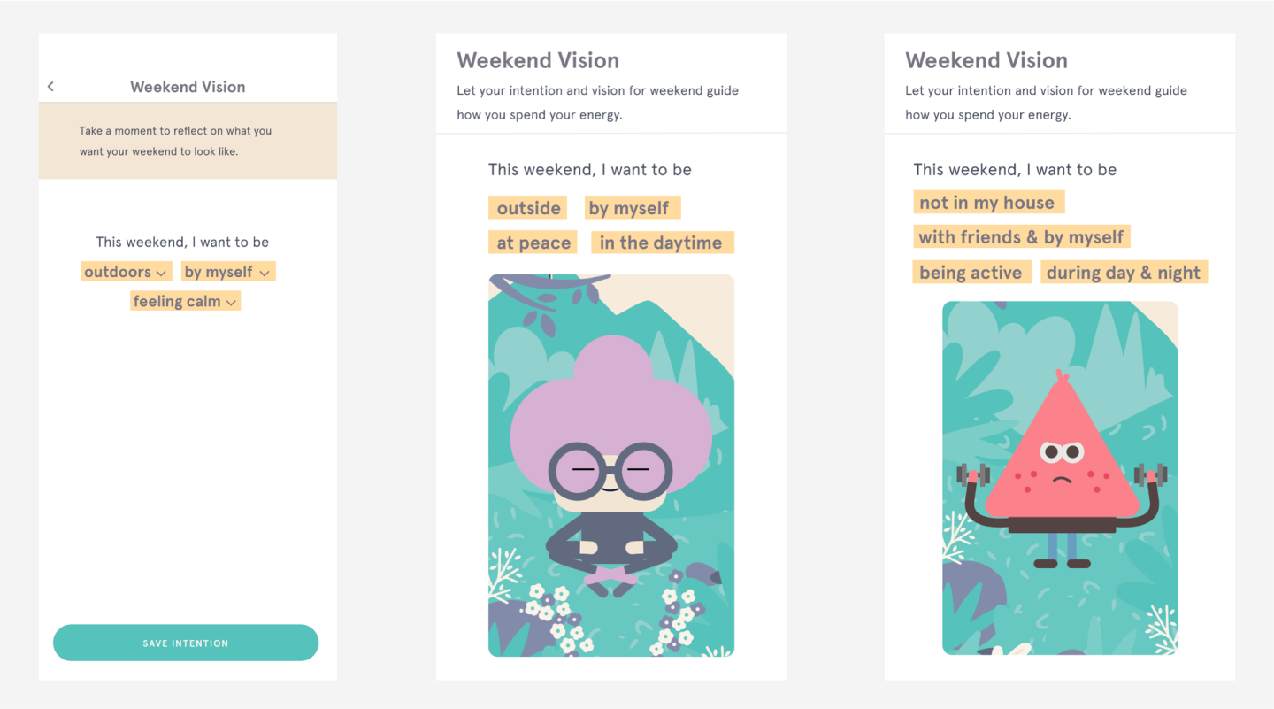 Image of weekend vision UI