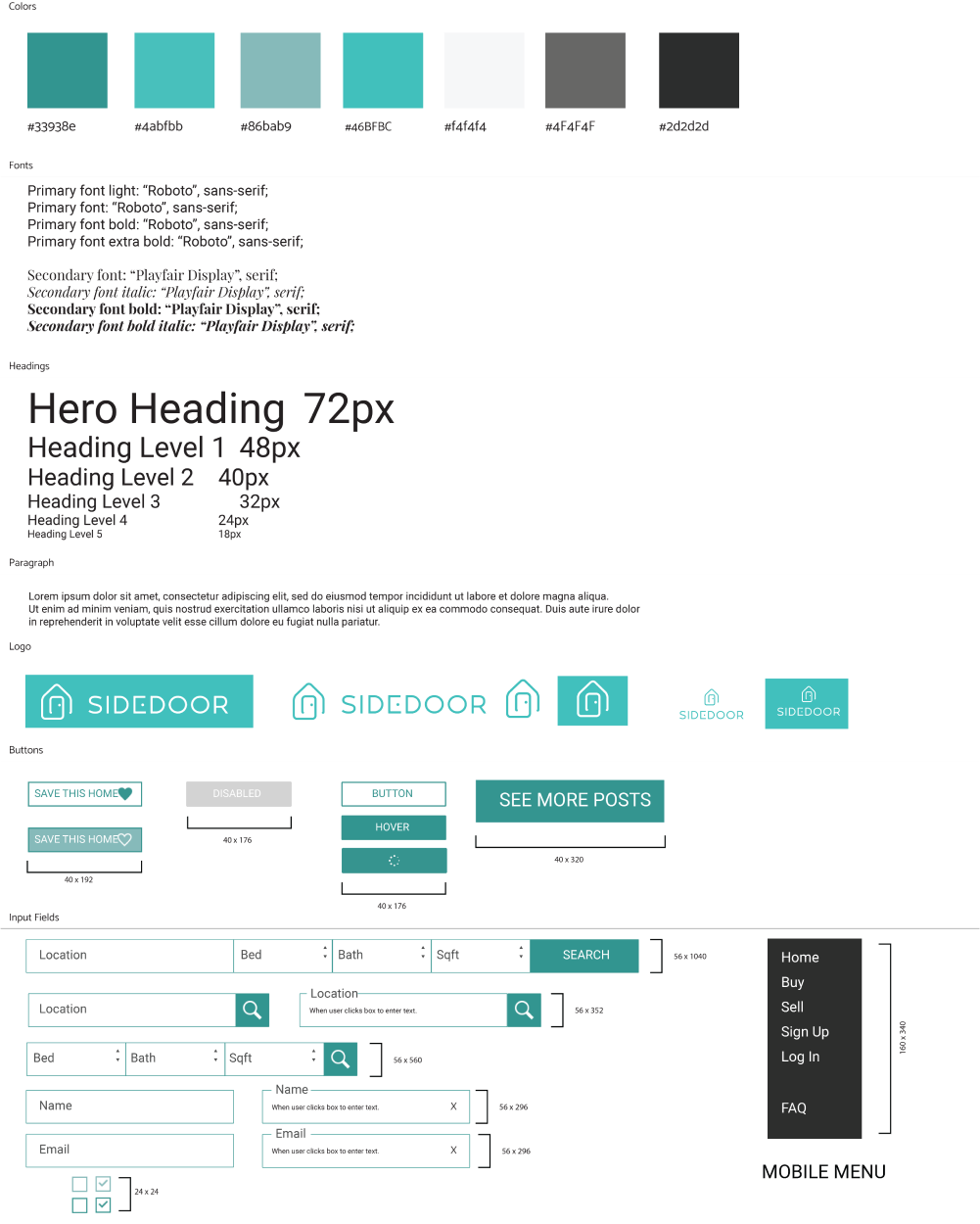 Styleguide sample for Sidedoor